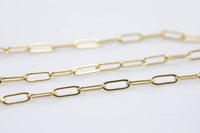 Paperclip Chain 3x9mm High Quality Gold Plating / Gunmetal / Brass 3 colors Long Skinny Flat Rectangle Paper Clip Chain 1 yard / 3 feet