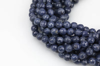 Natural Sapphire in full strands, Facetd Round- 5mm, 6mm, 8mm- Full 15.5 Inch strand AAA Quality Gemstone Beads