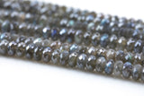Natural Mystic Marble Labradorite- Sharp Diamond Cut- High Facets , Faceted Roundel-  8mm- Full 15.5 Inch Strand AAA Quality Gemstone Beads