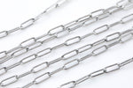 Paperclip Chain 5x20mm High Quality Stainless Long Skinny Oval Rectangle Paper Clip Chain - 1 yard / 3 feet
