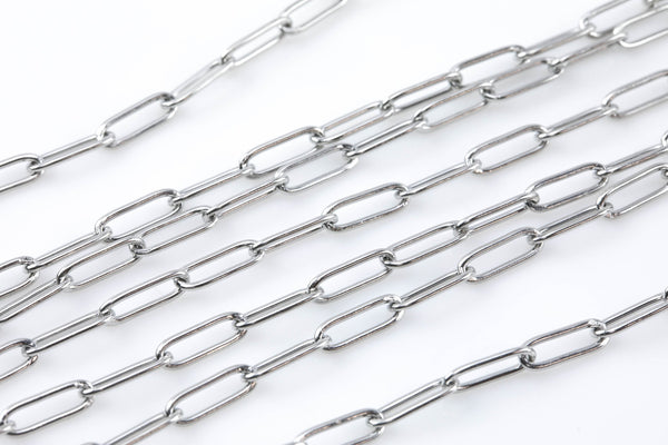 Paperclip Chain 5x20mm High Quality Stainless Long Skinny Oval Rectangle Paper Clip Chain - 1 yard / 3 feet