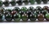 Dark Green Smooth Banded Agate- High Quality in Smooth Round- 10mm- Top Quality