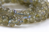 Natural Labradorite   Round- Small Size- AAA quality -Full Strand 21 inch Strand-6mm- High Quality Smooth Gemstone Beads