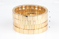 Large Stretchy Bracelet-Gold 4 Stack- 7-7.5- Wholesale Pricing Enamel Beads