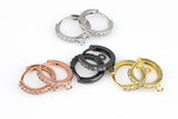 14mm CZ One Touch Hoop Earrings- 1 pair per order- 4 colors
