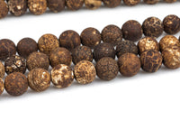 Crackle Beads Fire Agate Matte Round Beads. A Quality Full Strand