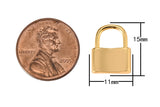 2pc Dainty 18k Gold Padlock Charm, Tiny Padlock charm Small lock Pendant Love Lock -10x17mm 12x15mm- 2 pcs per order