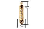 1 pc 18k Gold  Bar Evil Eye Charm Diamond CZ Drop Charm Cubic Protector Pendant Tiny Lucky Dainty Necklace - 7x35mm- P13G56/57