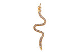 2 pc 18k Gold Dainty Snake Charm Pendant with Micro Pave Cubic Zirconia CZ Stone for Necklace - 10x42mm