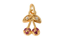 2pc 18K Gold  Mini CherryC ubic Zirconia Bracelet Necklace Pendant Earring Charm Gift for Jewelry Making-6mm- 2 pcs per order