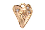 2pcs 12x17mm 18k Gold  Heart Rose Charm Micro CZ Pave evil eye pendant Earring Bracelet Necklace Charm