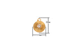 2pc 18k Gold  Coin  Charm Cubic Zirconia Coin Pendant Pave CZ North Star Pendant Jewelry Making- 2 pc per order- 17mm