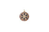 1 pc 18K Gold  Rustic Geometric Flower Pattern Mosaic Charm for Necklace or Bracelet- 18mm