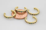 2pc Ear cuff no piercing Gold, Multi Color Rainbow CZ, dainty cuff, gold ear cuff minimalist jewelry cuff cartilage cuff- 2 pcs- 14mm