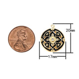 1 pc 18k Gold  Enamel Intricate Design Charm Diamond CZ Drop Charm Cubic Protector Pendant Tiny Lucky Dainty Necklace - 17mm