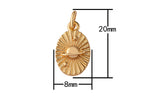 2pc 18K Gold  Planet Solar System Charm Bracelet Necklace Pendant Earring Gift for Jewelry Making- 8x15mm- 2 pcs per order