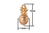 3pcs 18K Gold  Pineapple Tropical Fruit Bracelet Charm Bead Finding Connector for Earring Jewelry Making- 6x18mm