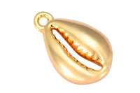 3pc Dainty 18k Gold  Cowrie Shell Charm -10x17mm- 3 pcs per order