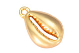 3pc Dainty 18k Gold  Cowrie Shell Charm -10x17mm- 3 pcs per order