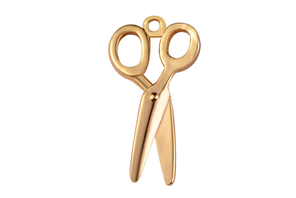2pc 18K Gold  Pendant Gold Scissors Pendant - Hairstylist Necklace Charm scissor charm 2 pieces per order