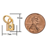 2pc Gold Celestial Padlock Pendant Gold  Dainty Padlock Charm Star Lock Jewelry for Necklace Earring Bracelet Component