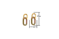 18kt Gold  Huggie Interchangeable Paper Clip CZ earring- 11x19mm Huggies