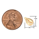 3pc Dainty 18k Gold  Cowrie Shell Charm -10x17mm- 3 pcs per order