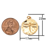 2pc Dragonfly Shipwreck Coin Pendant Charm 14k Gold  Coin Charms Damselfly Dragonflies