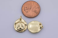 2pc Rustic Coin Bird Sunbird Firebird 14k Gold  coin pendant, Medallion charms