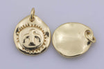 2pc Rustic Coin Bird Sunbird Firebird 14k Gold  coin pendant, Medallion charms