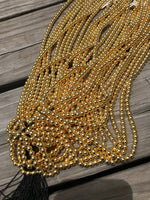 14kt THICK GOLD COATED Hematite Smooth Round - 2mm 3mm 4mm 6mm 8mm 10mm - Very High quality gold plating / coating