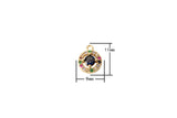 2pc 18k Gold  Coin Evil Eye Charm Multi Colored CZ Drop Charm Cubic Protector Pendant Tiny Lucky Dainty Necklace - 9mm