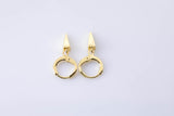 18kt Gold -Huggie Earring, Gold Spike Earring, Small Dangle Earring, Dangle Earring Charm- 12x25mm Huggies