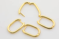 2pc 14k Gold Earrings Bold rectangle hoop earrings / minimalist earrings gift -12x19mm- 2 pcs per order