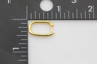 2pc 14k Gold Earrings Bold rectangle hoop earrings / minimalist earrings gift -12x19mm- 2 pcs per order