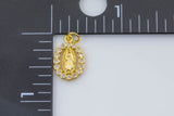 2pc 18K Gold Delicate Virgin Mother Mary Bracelet Necklace Pendant Earring Charm Gift for Woman Jewelry Making- 10x17mm