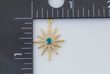 14k Gold  North Star Charm with Micro Pave CZ pendant Celestial Jewelry Necklace Component-18x25mm- 1 pc per order