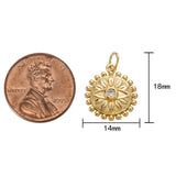 3pcs 18k Gold Coin Evil Eye Charm Diamond CZ Drop Charm Cubic Protector Pendant Tiny Lucky Dainty Necklace - 12mm- 3 pcs per order