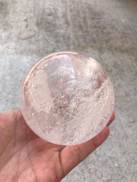 Crystal Quartz Stone Sphere- 3.5 inches-36 Ounces