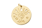 2pc 14k Gold FIlled Love Charm - Love medallion - 20mm Coin Disc charm - gold Evil Eye pendant for Necklace Bracelet Earring Charm- 2 pcs