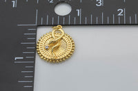 2 pcs Snake Gold Lucky Coin Talisman Charm Necklace, 14k Gold  Disc Round Pendant Lucky Medallion Pendant for Necklace- 20mm