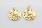 2 pcs Snake Gold Lucky Coin Talisman Charm Necklace, 14k Gold  Disc Round Pendant Lucky Medallion Pendant for Necklace- 19mm