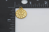 2pc Talisman Charm Necklace, Gold  Coin Round Pendant Lucky Medallion Pendant for Necklace Jewelry Making Supply- 18mm