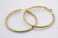 Thin hoop, faceted hoop earrings, special hoop, large hoop, 14k Gold  circle hoop earrings 50mm earrings Gift for her