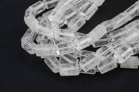 Natural Quartz- Faceted Barrel Beads- High Quality- 10x14mm- Full Strand 16" - 22 Pieces Gemstone Beads