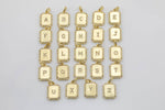 14k Gold Initial Tag Letter Charm CZ Cubic A - Z Alphabet Letter Drop Charm Pendant Personalized Charm for Necklace Jewelry Making