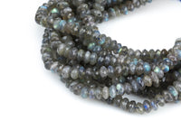 Natural Labradorite AAAA Quality Diamond Cut Beads roundel 4mm, 8mm-Full Strand 15.5 inch Strand Gemstone Beads