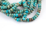Natural Aqua Aqua AFRICAN Sea Sediment Jasper smooth roundel- 8mm Smooth Gemstone Beads