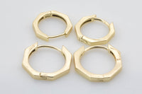 4 pcs Gold  Hexagon Huggie Hoops / Perfect for Every Day Wear / Minimalist Earring Jewelry / Perfect Gift For Her and For Girls Huggies