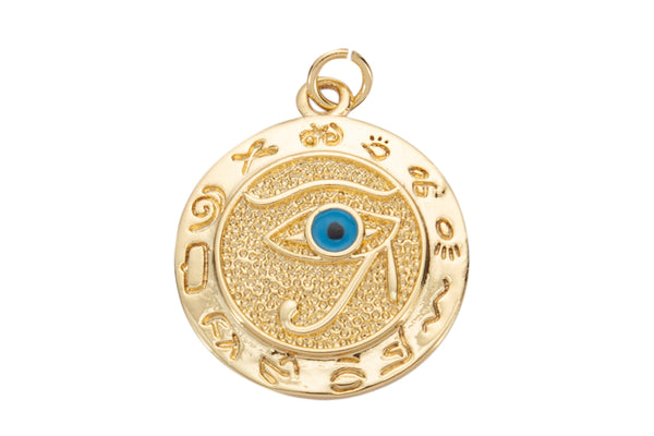 2 pcs 18K Gold  Sun RA Sun God Pendant, Micro Pave Cubic Zirconia Star Sun and Moon Charm, Celestial Charm for Earring Necklace- 17mm
